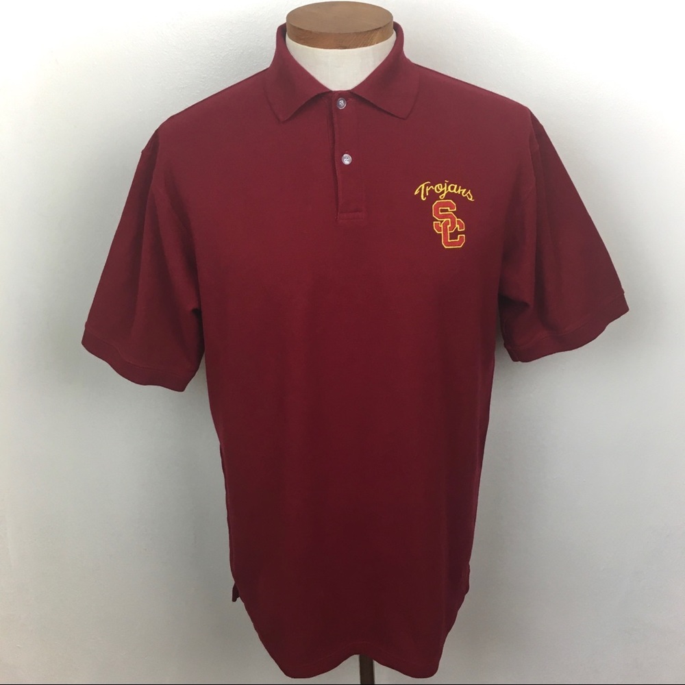 USC Trojans PAC 12 NCAA Football Polo Shirt Sz XL